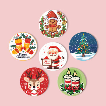 Christmas 6pcs DIY Coasters For Painting By Number