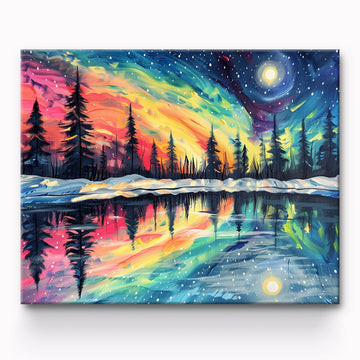 Aurora And The Trees Painting By Number