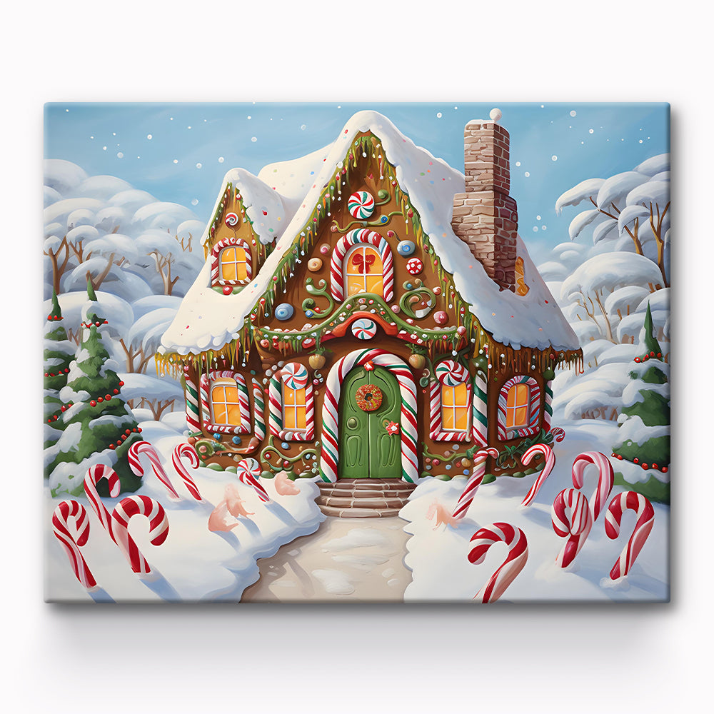 Christmas Candy House Painting By Number