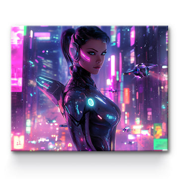 Pintura de Cyber ​​Girl por números