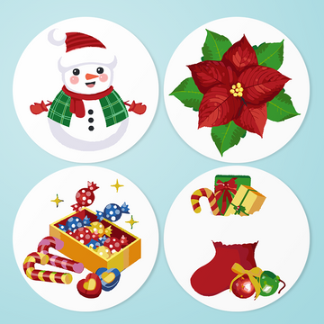 Christmas 4pcs DIY Placemats For Painting By Number