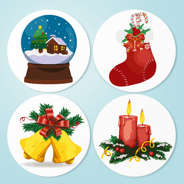 Christmas Trees Wreaths 4pcs DIY Placemats For Painting By Number