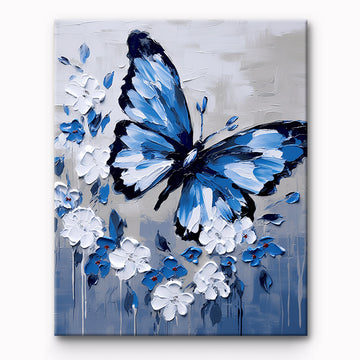 Blue Butterfly Painting By Number