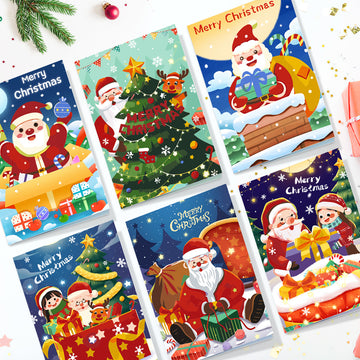 6pcs Christmas Gift Card Painting By Number