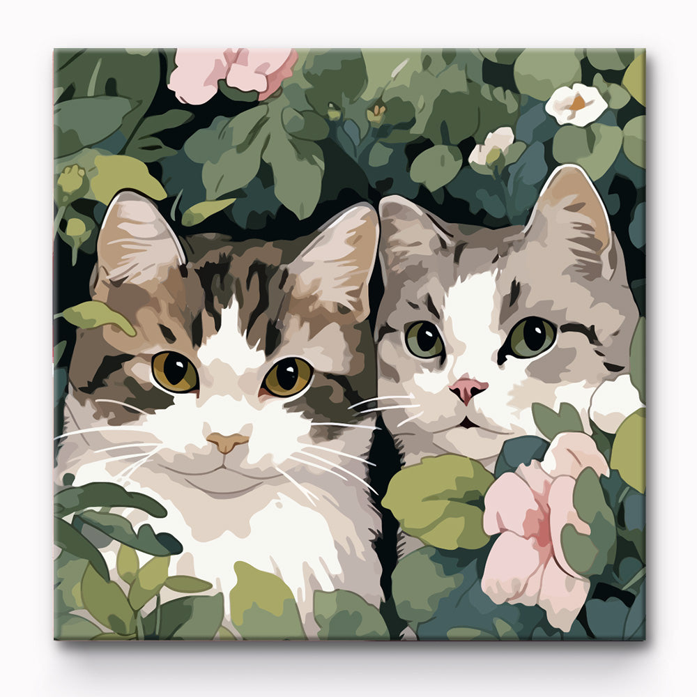 Flower Cat Painting By Number