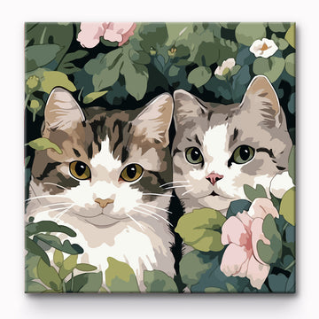 Flower Cat Painting By Number