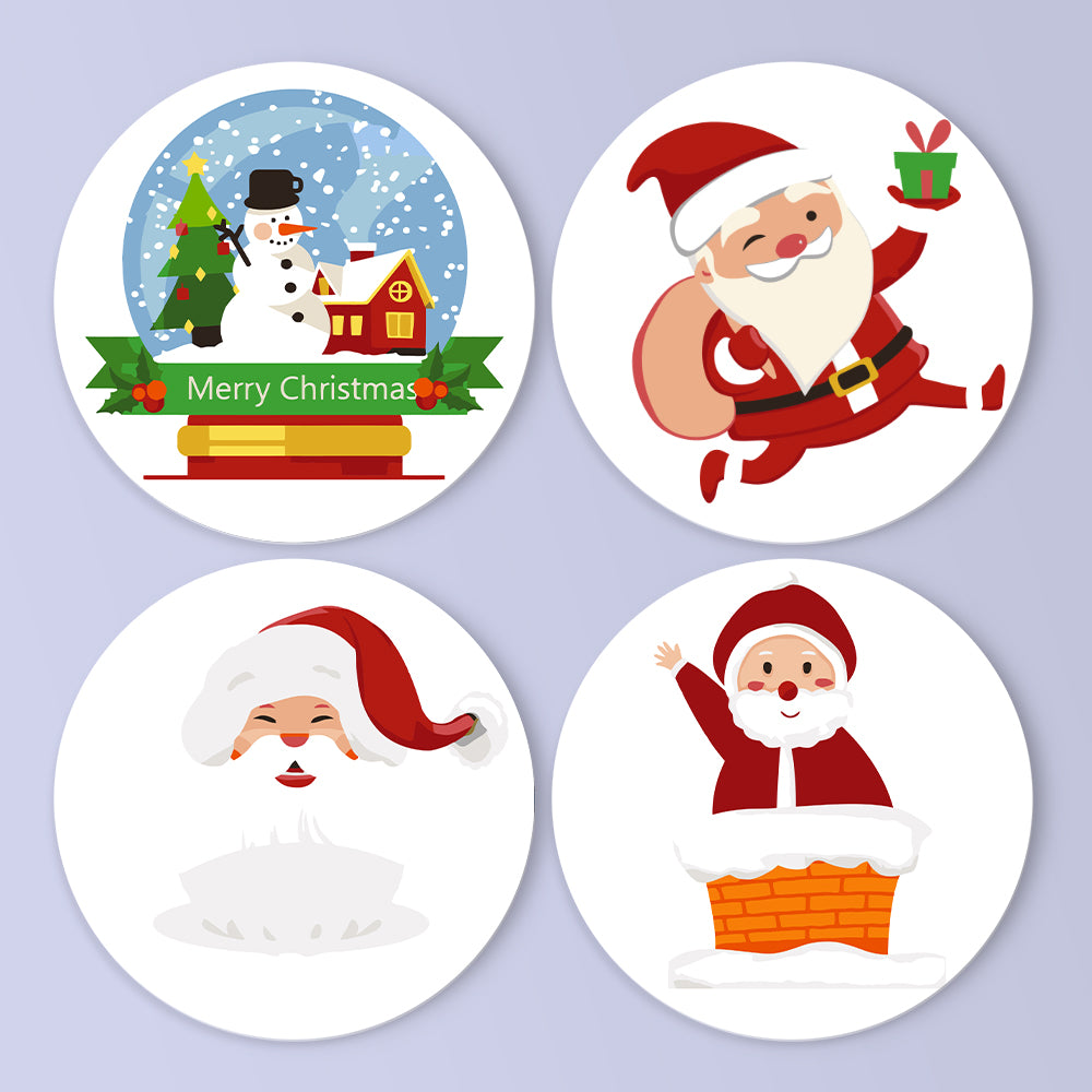 Christmas Santa Claus 4pcs DIY Placemats For Painting By Number