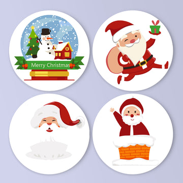 Christmas Santa Claus 4pcs DIY Placemats For Painting By Number