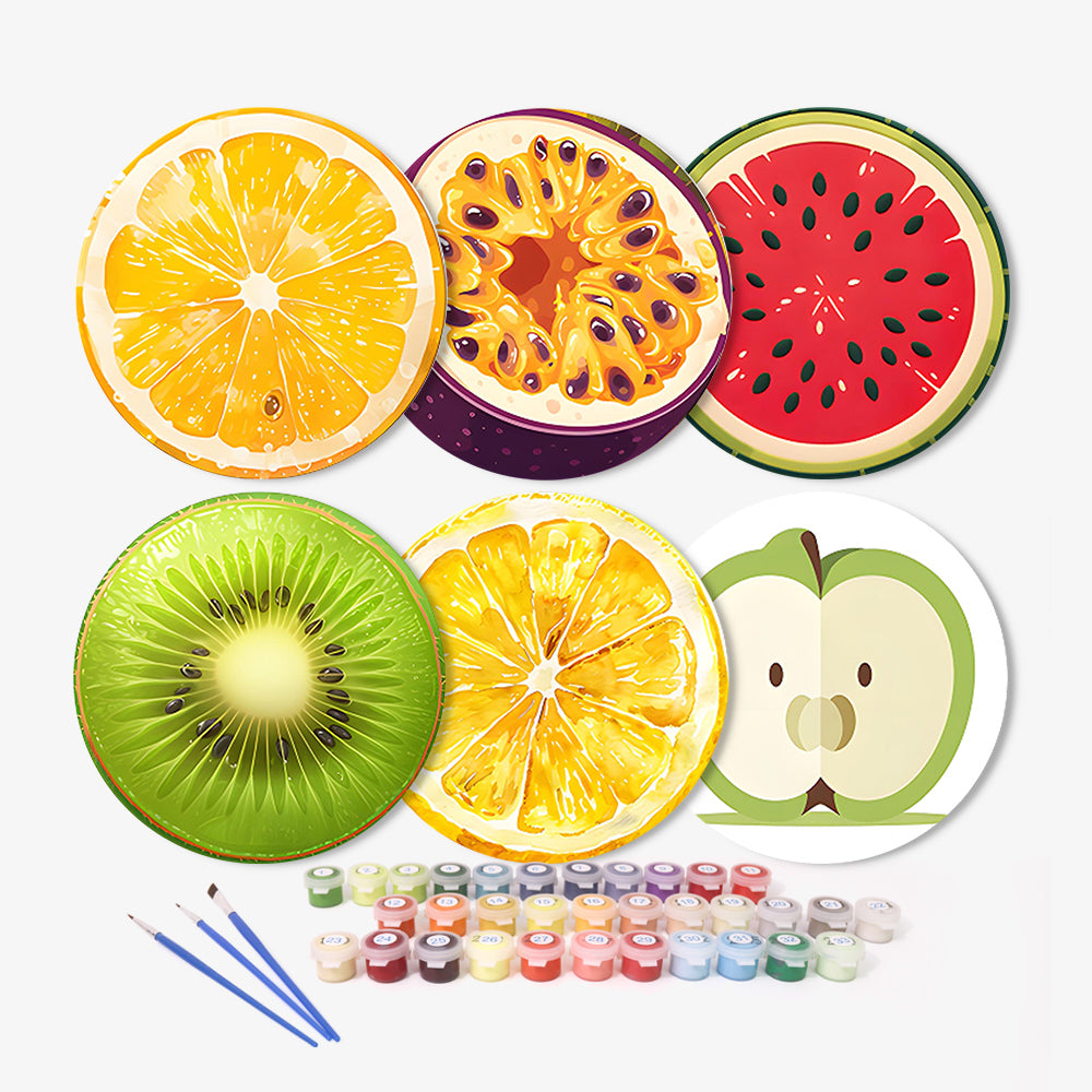 Fruit Paint 6pcs DIY Placemats For Painting By Number
