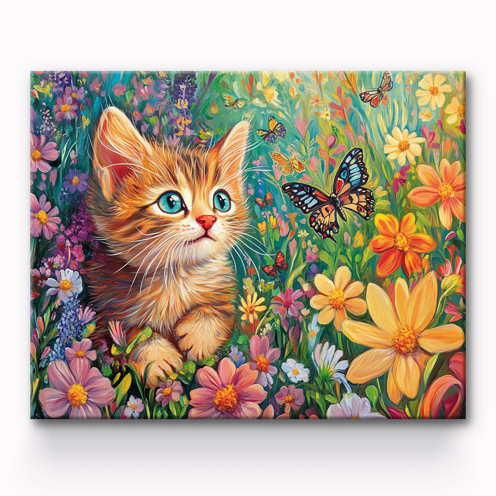 Butterfly And Cat Painting By Number