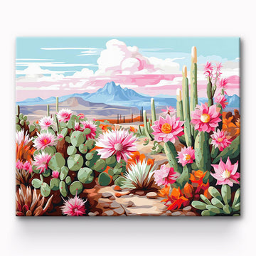 Cactus In The Desert Painting By Number