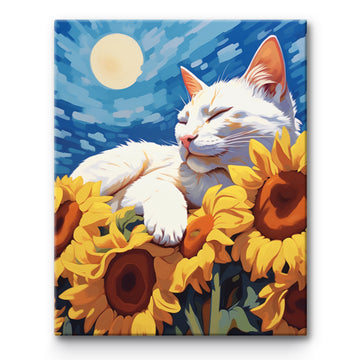 Sunflower Cat Painting By Number