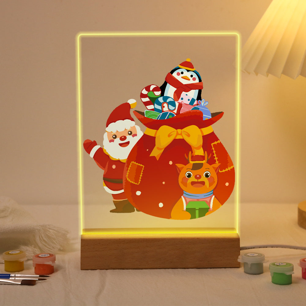 Christmas Gift 7 Color LED Linght Furniture Ornament Painting By Number