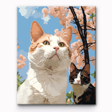 Flower Cat Painting By Number