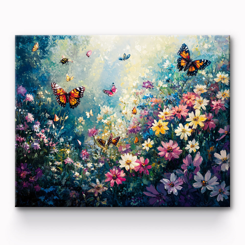 Butterfly in the Flower Painting By Number